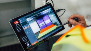 Настройки зон безопасности Linde Door Control на планшете