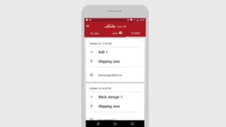 Экран смартфона с приложением Linde Truck Call